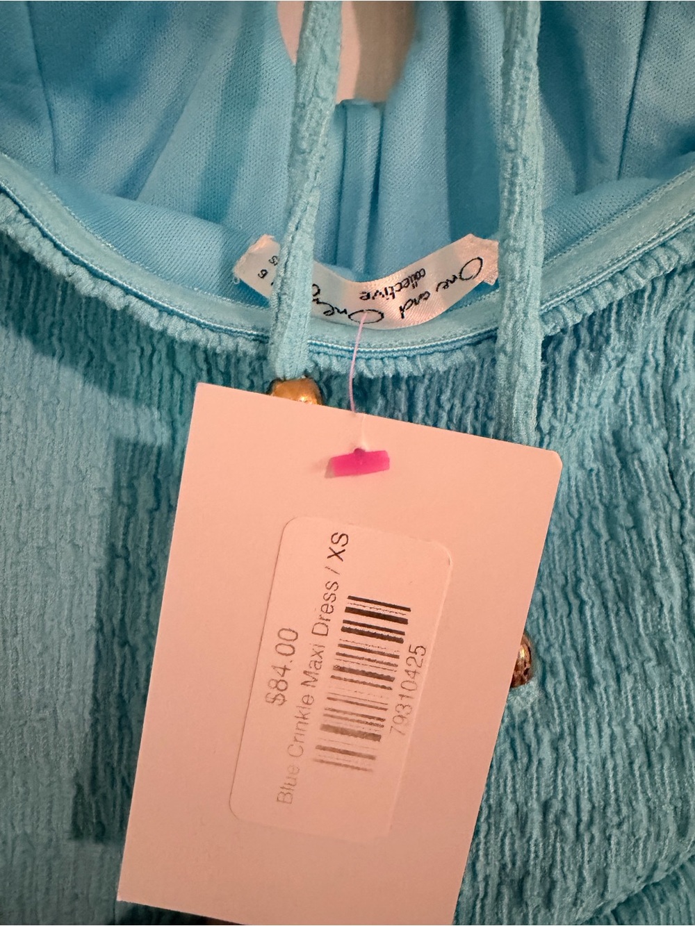 Turquoise Ruffle Halter Maxi Dress - Picture 6 of 6